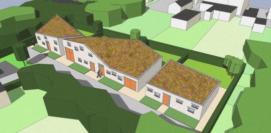 3D impressie bovenzijde - Ontwerp seniorenwoningen, Veghel | BEELEN CS architecten / Thallia groep Weert - Eindhoven