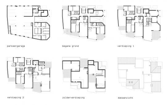 plattegronden La Poste - Appartementengebouwen De Poell en La Poste, Nederweert | BEELEN CS architecten / Thallia groep Weert - Eindhoven