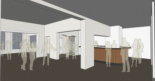 3D interieur impressie bar- Herbestemming naar studentensociëteit, Eindhoven - BEELEN CS architecten Eindhoven / Thalliagroep Weert
