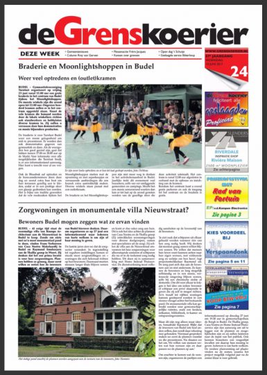 artikel krant infomatie avond Zorgwoningen Budel | Thallia groep Weert - Eindhoven