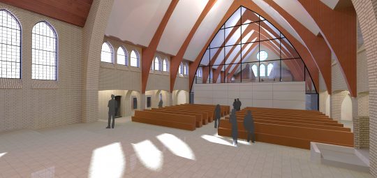 Herbestemming Theresiakerk, Landgraaf, interieur zaal | Thallia groep Weert - Eindhoven