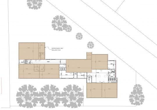 Studie inpassing woongroep in schoolgebouw, massas, Guttecoven Sittard-Geleen | BEELEN CS architecten / Thallia groep Weert - Eindhoven