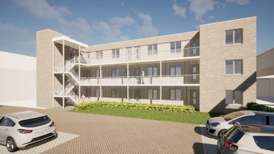 Achterzijde Ontwikkeling appartementgebouw Beemdenstraat, Weert | BEELEN CS architecten / Thallia groep Weert - Eindhoven